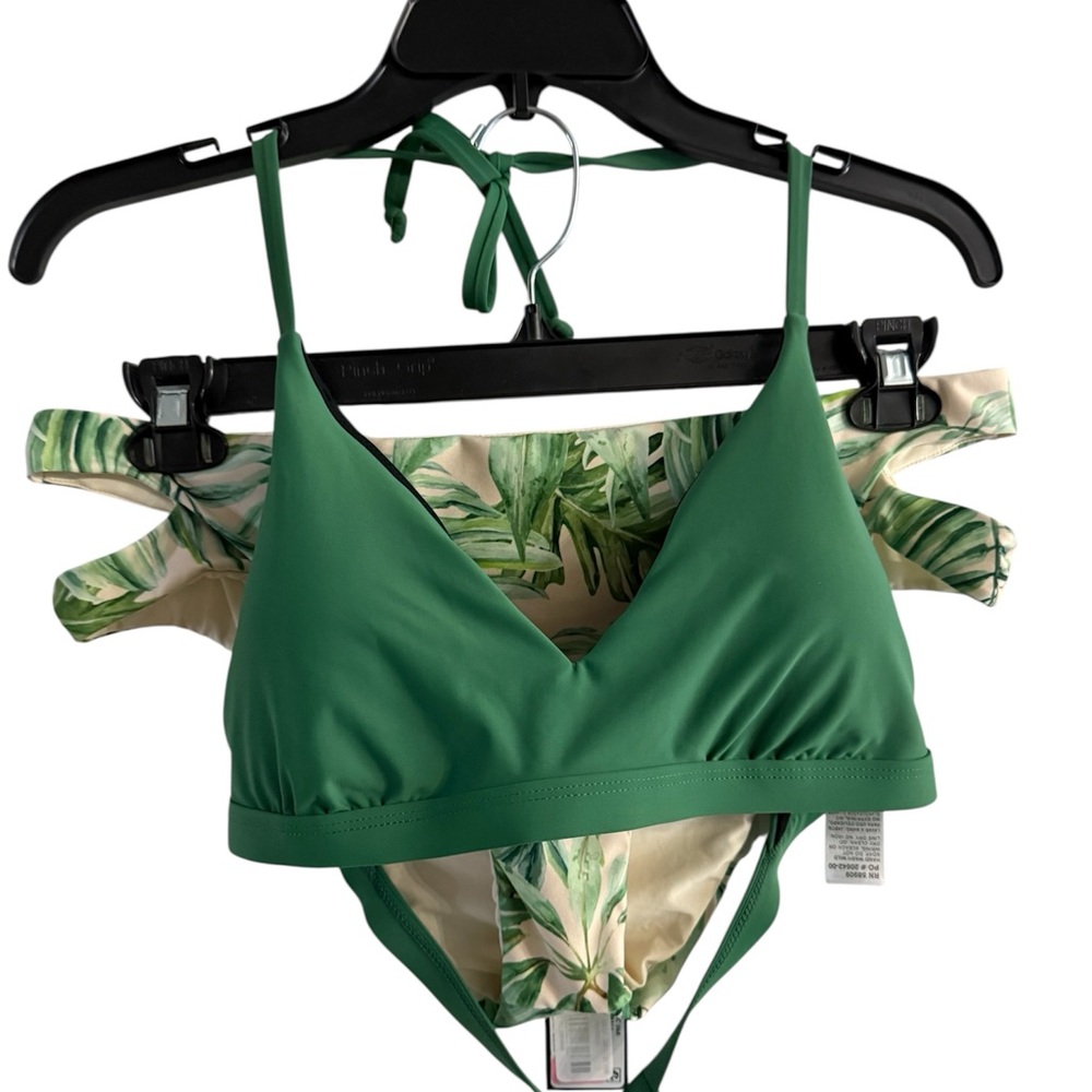 Gianni Bini Green and Cream Bikini Set